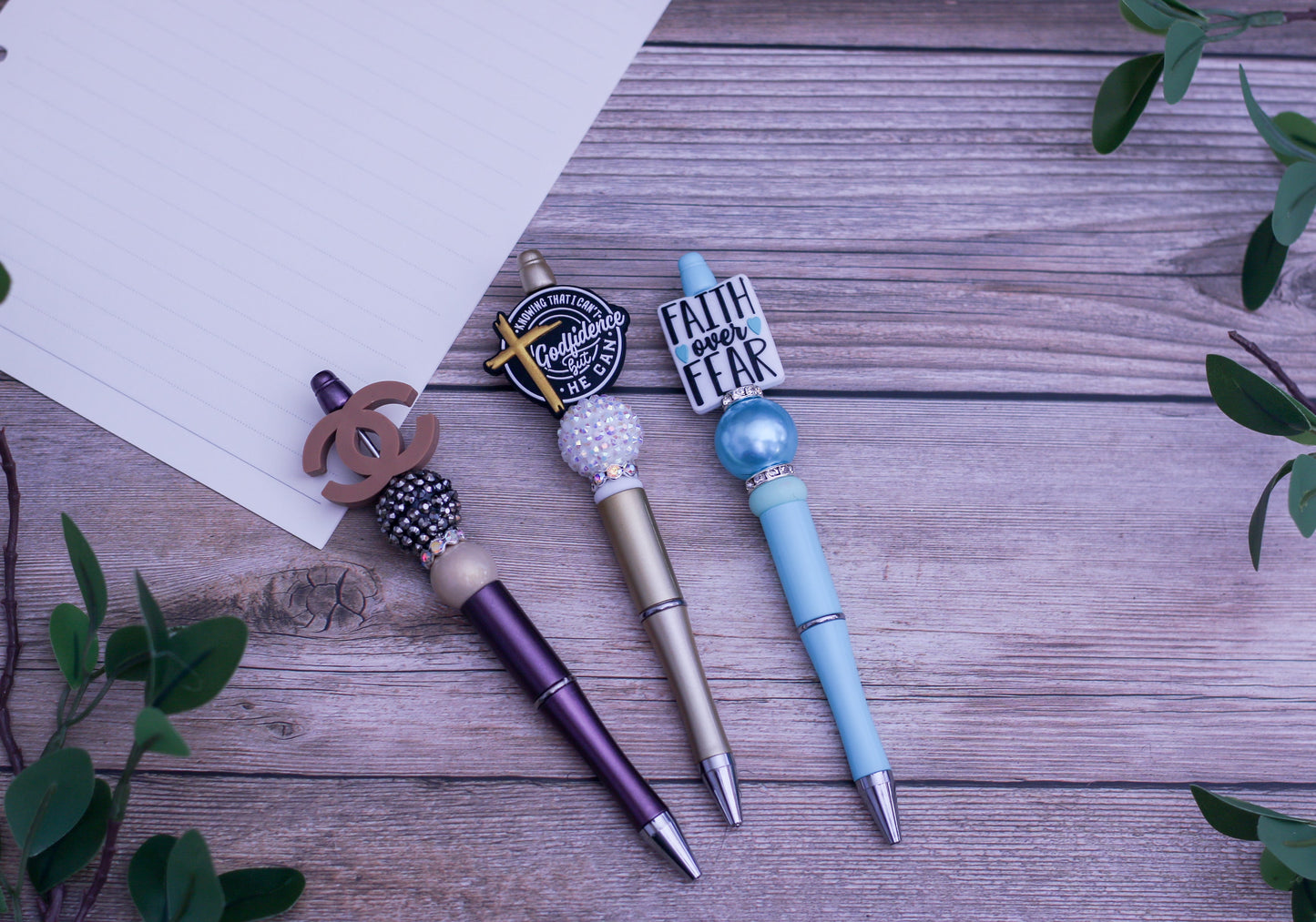 Faith over Fear Focal Light Blue Pen