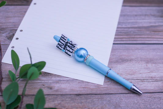Faith over Fear Focal Light Blue Pen